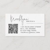 QR Code Elegant Classy Classic Minimalist Chic Visitekaartje (Achterkant)