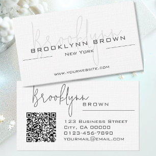 QR Code Elegant Classy Classic Minimalist Chic Visitekaartje