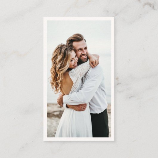 QR Code elegant foto online RSVP-behuizing Informatiekaartje (Achterkant)