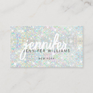 QR Code Elegant Holographic Glitter Beauty Visitekaartje