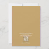 QR-code Elegant Modern Gold Minimal Leaf Wedding Kaart (Achterkant)