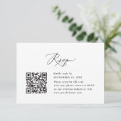 QR Code Elegant Moderne Calligrafiescript Weddensc RSVP Kaartje (Staand voorkant)