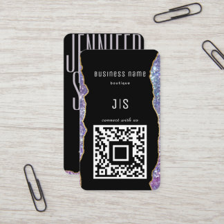 QR Code Elegant Monogram Verbind met ons Visitekaartje