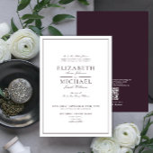 QR Code Elegant Paars Klassieke bruiloften Kaart