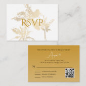 QR Code Elegant Palm Trees Gold No Menu (Voorkant / Achterkant)