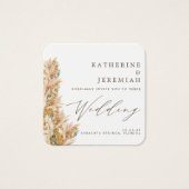 QR Code Elegant Pampas Grass Faire-part de mariage (Devant)
