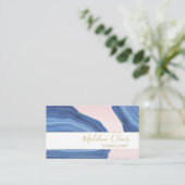 QR-code Elegant Professional Jewel Blue Roze Visitekaartje (Staand voorkant)