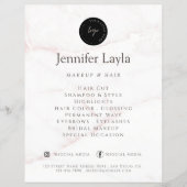 QR Code Elegant Roos Goud Blush Marmeren Steen Flyer (Voorkant)
