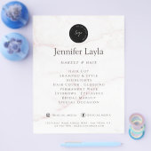 QR Code Elegant Roos Goud Blush Marmeren Steen Flyer (Enkel)