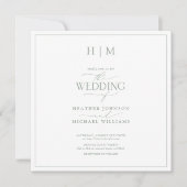 QR Code Elegant Sage Green Calligraphy Monogram Kaart (Voorkant)