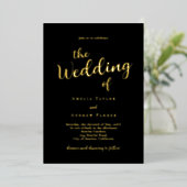 QR Code Elegant Script Kalligrafie Eenvoudige brui Folie Uitnodiging (Staand Voorkant)