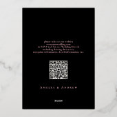QR Code Elegant Script Kalligrafie Eenvoudige brui Folie Uitnodiging (Achterkant)