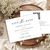 QR CODE elegant script simpele bruiloft Save The Date