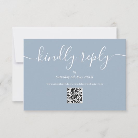 QR Code Elegant Script vriendelijk antwoord Dusty  (Voorkant)