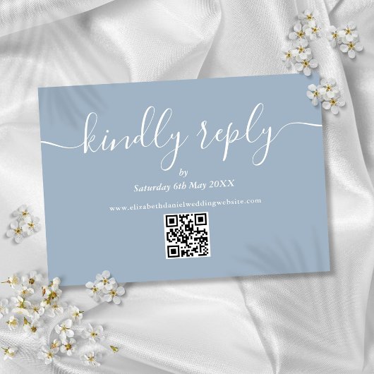 QR Code Elegant Script vriendelijk antwoord Dusty 