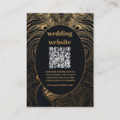 qr code Elegante Art Deco Peacocks Bruiloft Informatiekaartje (Voorkant)