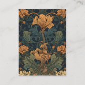 qr code Elegante Art Nouveau bloemkunst bruiloft Informatiekaartje (Achterkant)