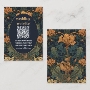 qr code Elegante Art Nouveau Huwelijksbloemen Informatiekaartje