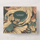 QR Code Elegante Bloemen Art Nouveau Bruiloft All In One Uitnodiging (Achterkant)