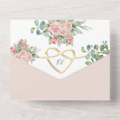 QR Code Elegante Bloemen Foto Bruiloft All In One Uitnodiging (Achterkant)