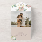 QR Code Elegante Bloemenbruiloft All In One Uitnodiging (Buitenkant)