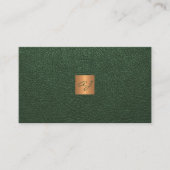 QR code elegante luxe groen goud monogram Visitekaartje (Voorkant)
