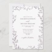 QR-code Elegante Minimale Blad Pr Plum Paarse Trou Kaart (Voorkant)