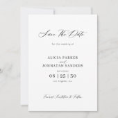 QR code elegante script foto bruiloft Save The Date (Voorkant)