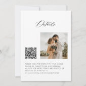 QR code elegante script foto bruiloft Save The Date (Achterkant)