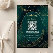 qr code Emerald Groen Goud Hemelse Bruiloft Informatiekaartje