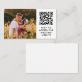 QR-code en aangepaste bruiloft Website - Gegevens Informatiekaartje (Voorkant / Achterkant)