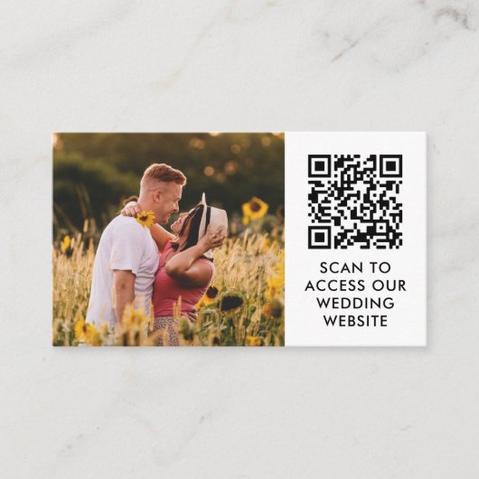 QR-code en aangepaste bruiloft Website - Gegevens Informatiekaartje (Voorkant)