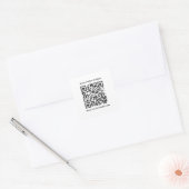 QR-code en aangepaste jouw tekst-stickers Vierkante Sticker (Envelop)