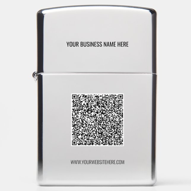 QR-code en aangepaste professionele tekst op maat (Voorkant)
