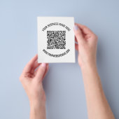 QR-code en aangepaste professionele tekst op maat Flyer (Hand)