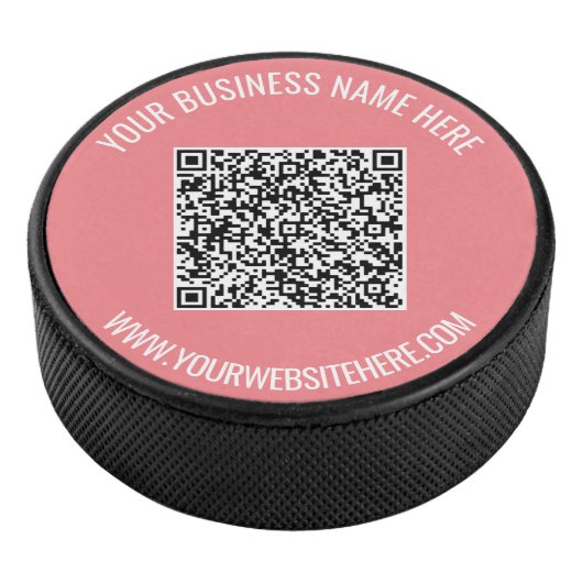 QR-code en aangepaste professionele tekst op maat Hockey Puck (3/4)