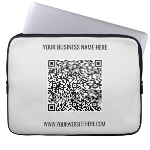 QR-code en aangepaste professionele tekst op maat Laptop Sleeve