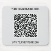 QR-code en aangepaste professionele tekst op maat Muismat (Voorkant)