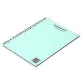 QR-code en aangepaste professionele tekst op maat Notitieboek (Linkerzijde)
