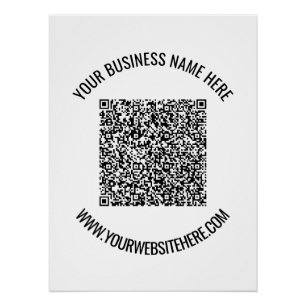 QR-code en aangepaste professionele tekst op maat Perfect Poster