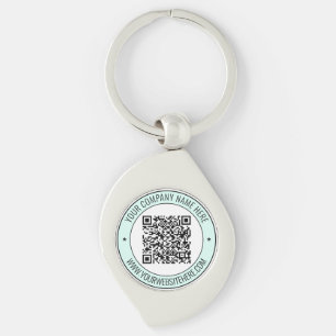 QR-code en aangepaste professionele tekst op maat Sleutelhanger