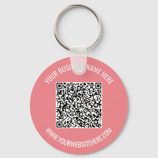 QR-code en aangepaste professionele tekst op maat Sleutelhanger (Voorkant)
