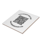 QR-code en aangepaste professionele tekst op maat Tegeltje (Zijkant)