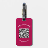 QR Code en Aangepaste Tekst Bagagelabel - Kies Kle (Achterkant verticaal)