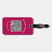 QR Code en Aangepaste Tekst Bagagelabel - Kies Kle (Achterkant horizontaal)