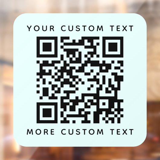 QR-code en aangepaste tekst boven de onderste lich Raamsticker (Vel 2)