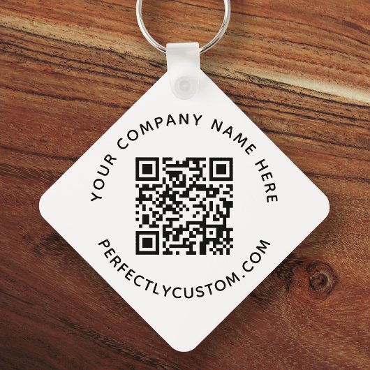 QR-code en aangepaste tekst dubbelzijdig Sleutelha Sleutelhanger