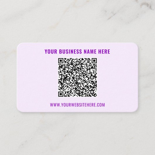 QR Code en Aangepaste Tekst en Kleuren Visitekaart Visitekaartje (Voorkant)
