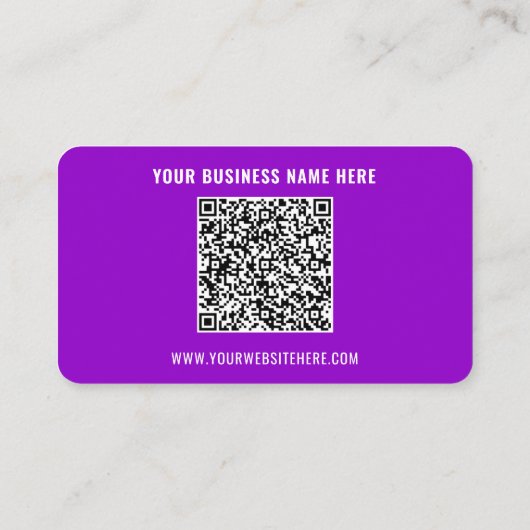 QR Code en Aangepaste Tekst en Kleuren Visitekaart Visitekaartje (Achterkant)