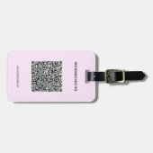 QR-code en aangepaste tekst gepersonaliseerd Bagag Bagagelabel (Voorkant horizontaal)